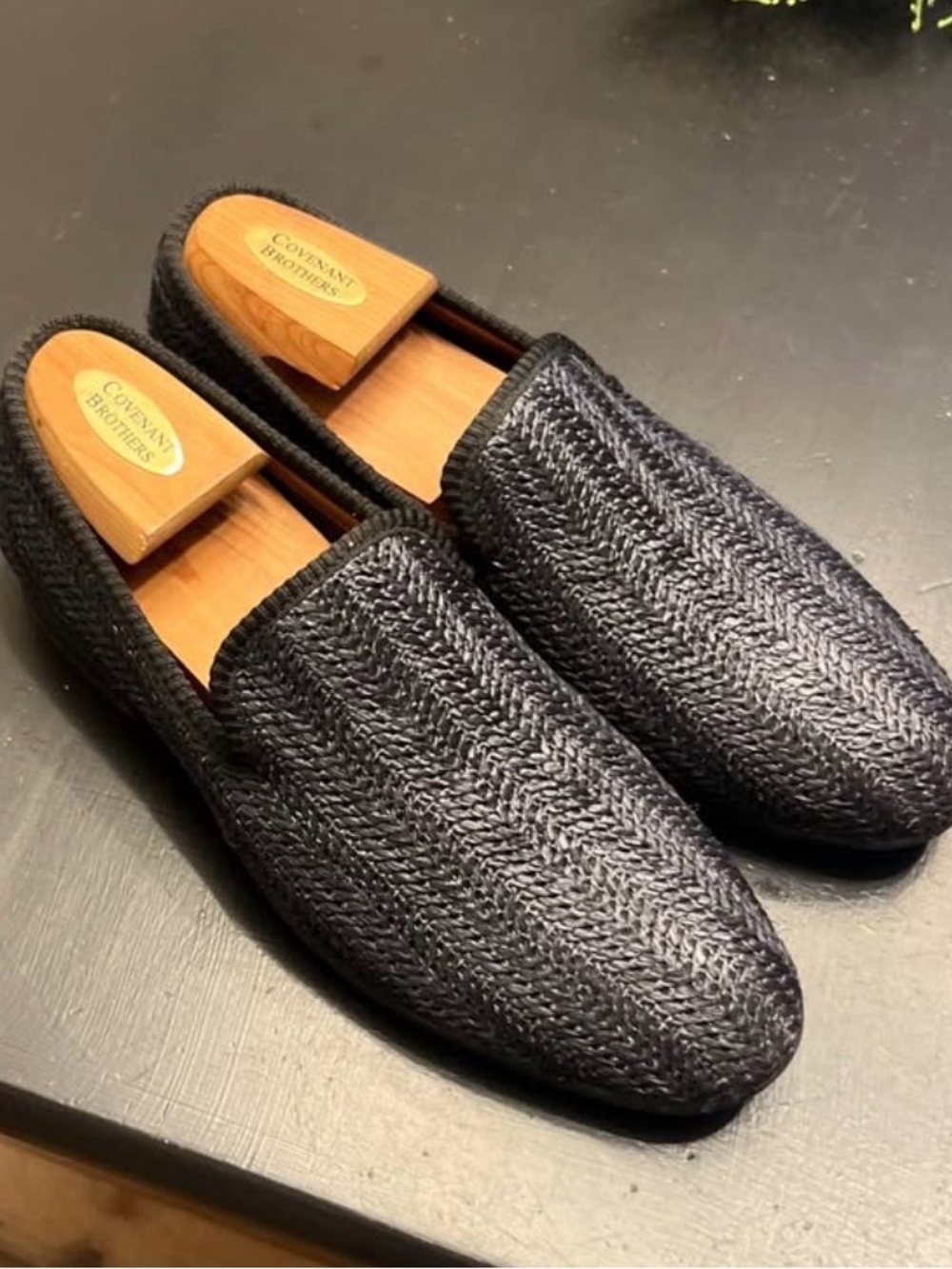 Aldo Black Woven Slip-On Loafers